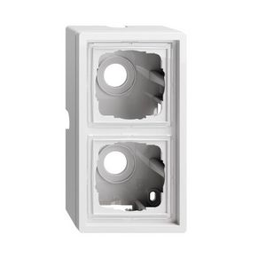 opbouwbehuizing 2-voudig + Afdekraam Gira F100 zuiver wit