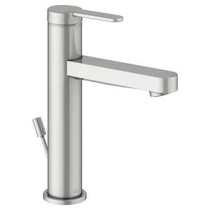 1-hendel wastafelmengkraan 130 trekstang/afvoergarn/IXMO Flat/rond rvs