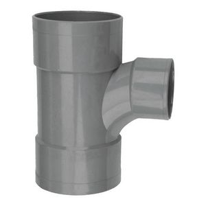Wadal PVC lijm T-stuk verlopend 90° 125x110mm grijs 3x mof stroom