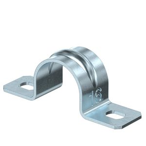 Bevestigingsklem twee voetjes 16mm staal verzinkt VVE=100