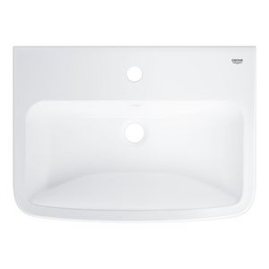 Bauedge ceramic wastafel 55cm wit met kraangat overloop (prof)