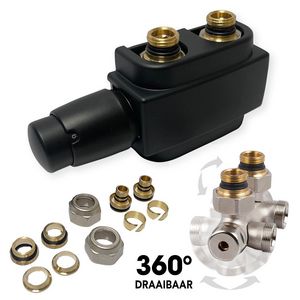 Freestyle onderblok kit 50mm mat zwart + koppeling 16x2-15mm