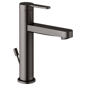 1-hendel wastafelmengkraan 130 m. trekst/afvoergarn/IXMO Flat/r titaanzw