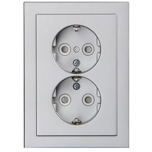 Wandcontactdoos ra dubbel kv diep inb f-aluzilver (302EUJT-83)