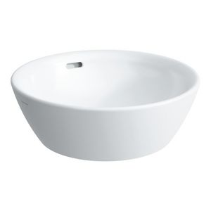 Pro B opbouwwastafel rond 420mm wit z.kraangat m.overloop