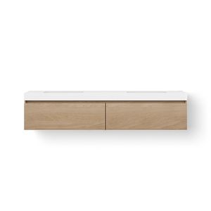Solid Drawer 200cm bovenbl 2 wasbak 500mm meube+2 las oud gr