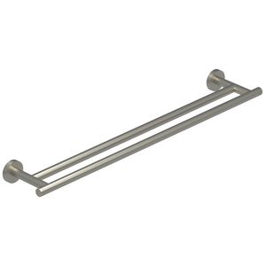 Wandhanddoekrek 60cm dubbel geborsteld nickel