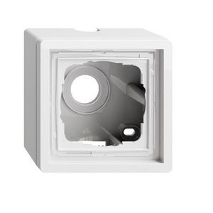 opbouwbehuizing 1-voudig + Afdekraam Gira F100 zuiver wit