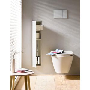 2.0 toiletmodule inb 2x vak borstel deur glas L mat wit