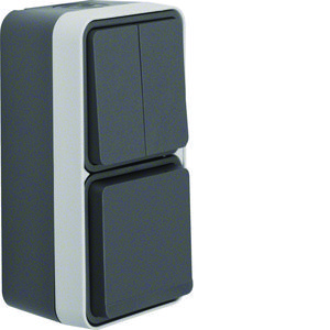 Combi contactdoos + serieschakelaar+behuizing W.1 grijs
