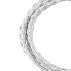 Lengte a 3m. Textielsnoer gedraaid 2C 2x0,75mm² wit