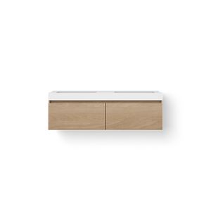 Solid Drawer 140cm bovenbl 2 wasbak 500mm meube+2 las oud gr