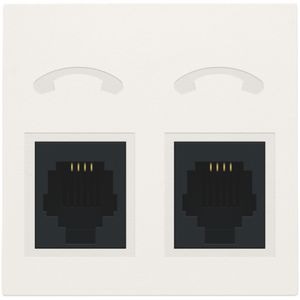 Afwerkingsset telefooncontactdoos 2 RJ11-contacten white