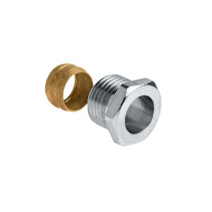 Knelringset vernikkeld tbv Heimeier 1/2"bt.x15mm VVE=10