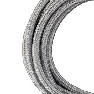 Lengte a 3m. Textielsnoer 2C 2x0,75mm² metaal zilver