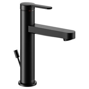 1-hendel wastafelmengkraan 130 met trekstang en afvoergar.