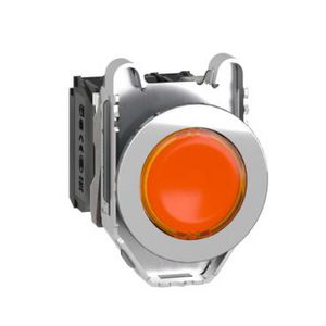Ill. push button Flush mounted metal orange 30 integr.