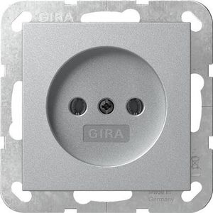 wandcontactdoos zonder RA 2-p System 55 kl.alum.