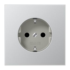 Wandcontactdoos aluminium met R/A & ki.beveil. LS