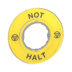 Etiket 60mm noodstopNOT HALT" Geel Harmony XB4/XB5 VVE=5