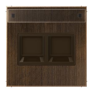 Afdekking LS messing ant.v.mod.jack 2-voudig.