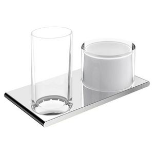 Dubbele houder met glas en lotiondispenser 11553039000