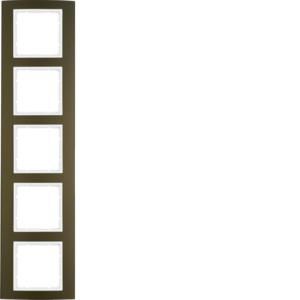 Afdekraam 5-v berker B.3 aluminium bruin/polarwit mat