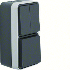 Combi WCD verhoogd aanraakveilig + serieschakelaar+behuizing