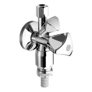 Combi.-hoekstopkraan RV en RB met driehoeksgreep zelfdichtend 1/2" chroom
