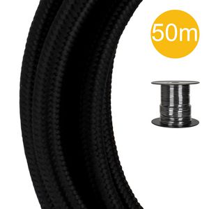 Lengte a 50m. Textielsnoer 2C 2x0,75mm² zwart