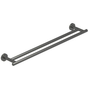 Wandhanddoekrek 60cm dubbel geborsteld metal black PVD