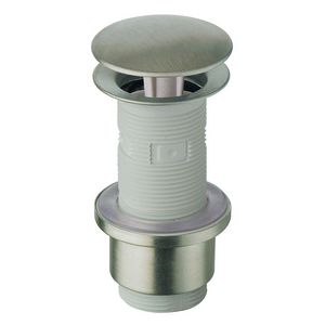 Wastafelafvoerplug WA211 1.1/4" rvs/wit univ. Ø72mm /1-90mm vast (niet afsluitbaar)