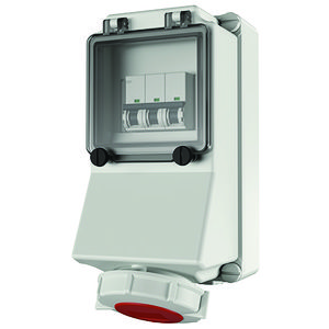 Wandcontactdoos 16A 5-polig  6H 400V IP67 + autom.