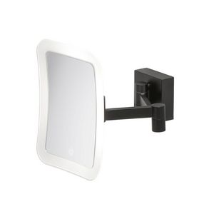 LED Scheerspiegel 2-armig 5x vergrotend 178x229mm Mat zwart MIRROR