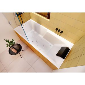 Whirlpool Still Shower Rihopool 180x80cm systeem AIR rechts met inlaat FALL (chroom) hoogglans wit