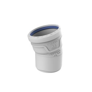 Bocht PP AS+ geluidsarm 15° lichtgrijs 90mm mof x spie