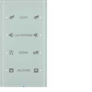 Tastsensor KNX-touch geconfig. 4-v berker R.3 glas polarwit