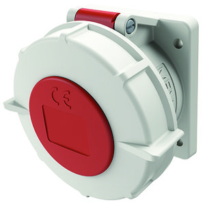 Inbouwwandcontactdoos 32A 4-polig  6H 400V IP67 TwinCONTACT