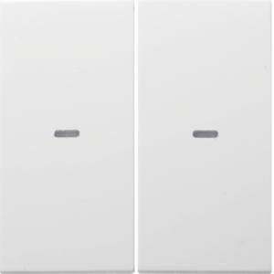 Drukknopmodule afdekking 2-v voor berker S/B polar wit glans