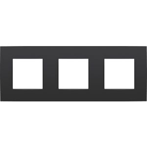 3-Voudige afdekplaat 71mm centerafst. Int. matt black