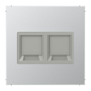 Afdekking aluminium voor mod.jack 2-voudig LS