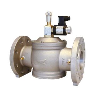 Gasmagneetventiel EV100 DN100 Geflensd 500mB 230V NC