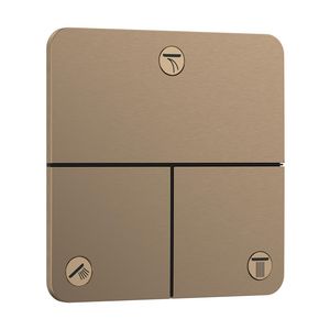 ShowerSelect Comfort Q Kraan afbouwdeel tbv inbouw voor 3 functies Brushed Bronze