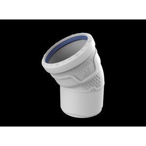 Bocht PP AS+ geluidsarm 30° lichtgrijs 90mm mof x spie