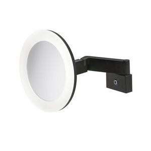 LED Scheerspiegel 2-armig 3x vergrotend ø250mm Mat zwart MIRROR