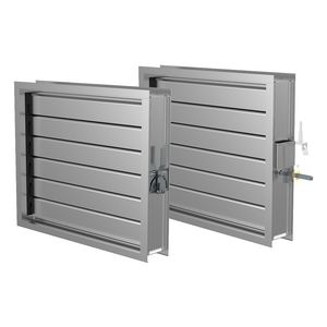 Regelklep alu. rechth. luchtdicht/handbediend RKT-200x200-R