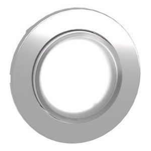 Flush mounted white projecting illuminated pushbutton head