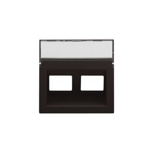Centraalplaat data 2x RJ schuine uitgang dark brown
