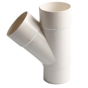 PVC HWA T-stuk 45° 80mm wit mof/verjongde spie