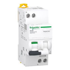 Aardlekautomaat 1-polig + Nul 16A C-Karakteristiek 4500A Acti9 iCV40